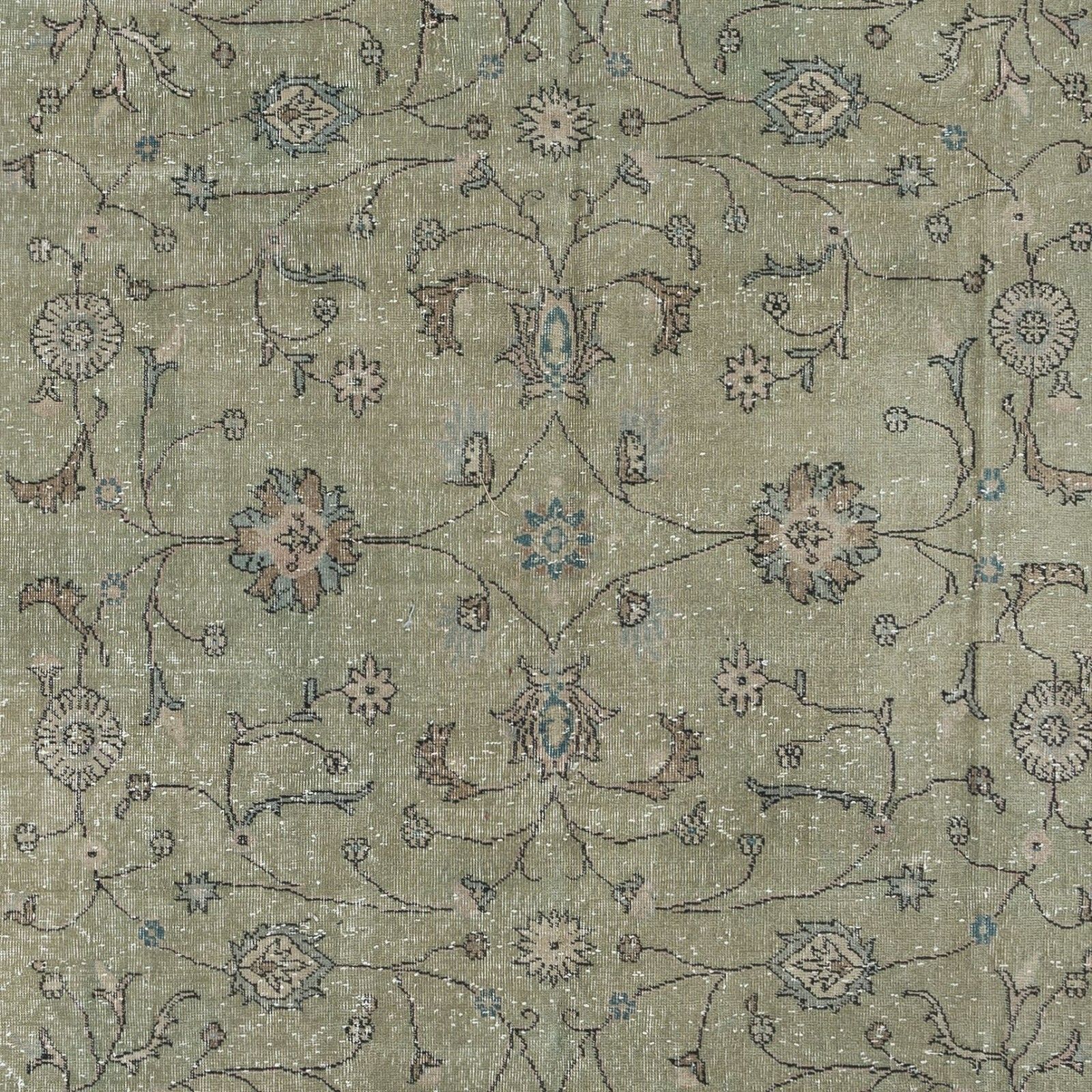 7.3x11.2 Ft Moss Green Handmade Turkish Area Rug For Modern Home & Office Decor photo 1049.0