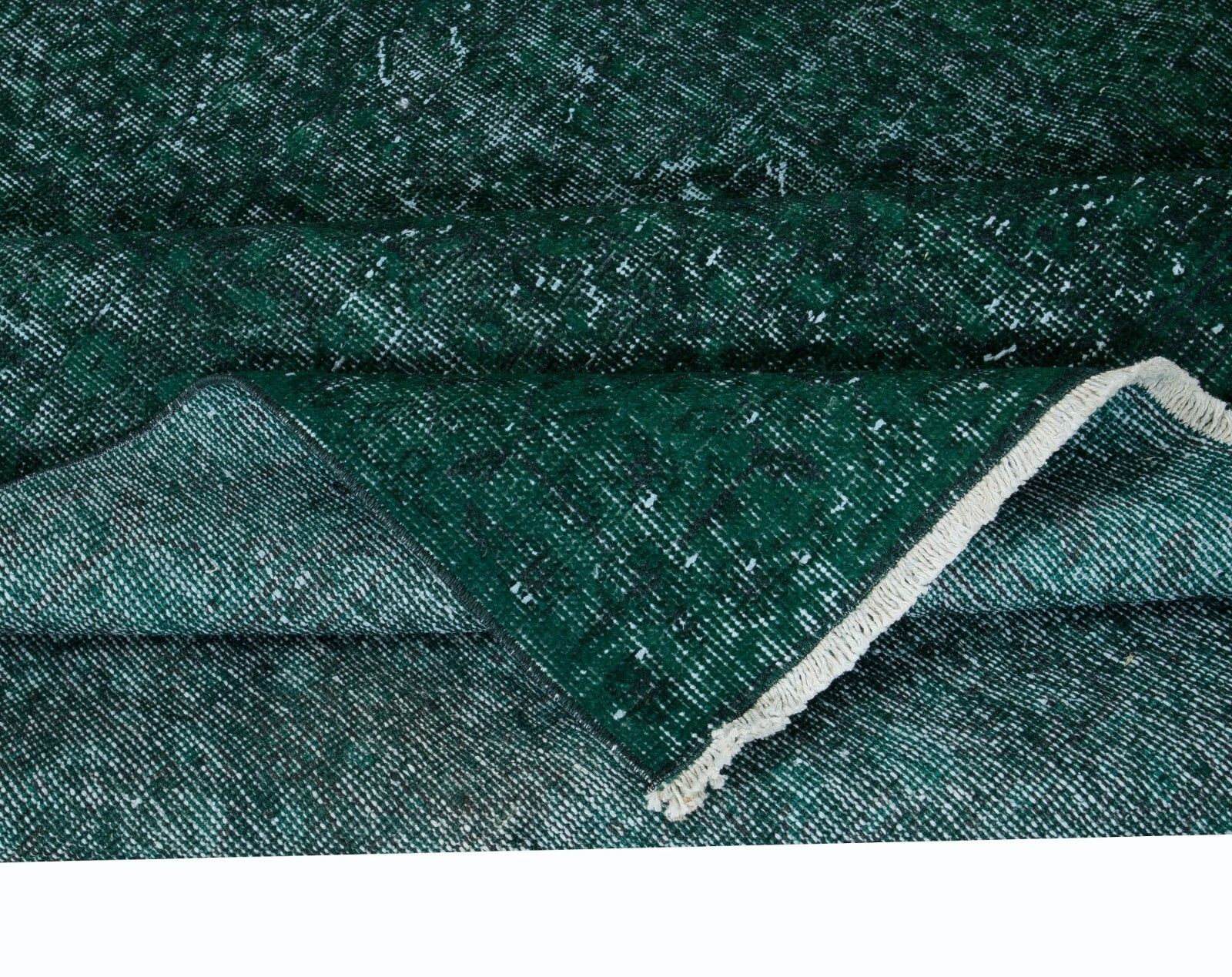 5x8.7 Ft Dark Green Handmade Area Rug, Decorative Modern Turkish Carpet photo for sale