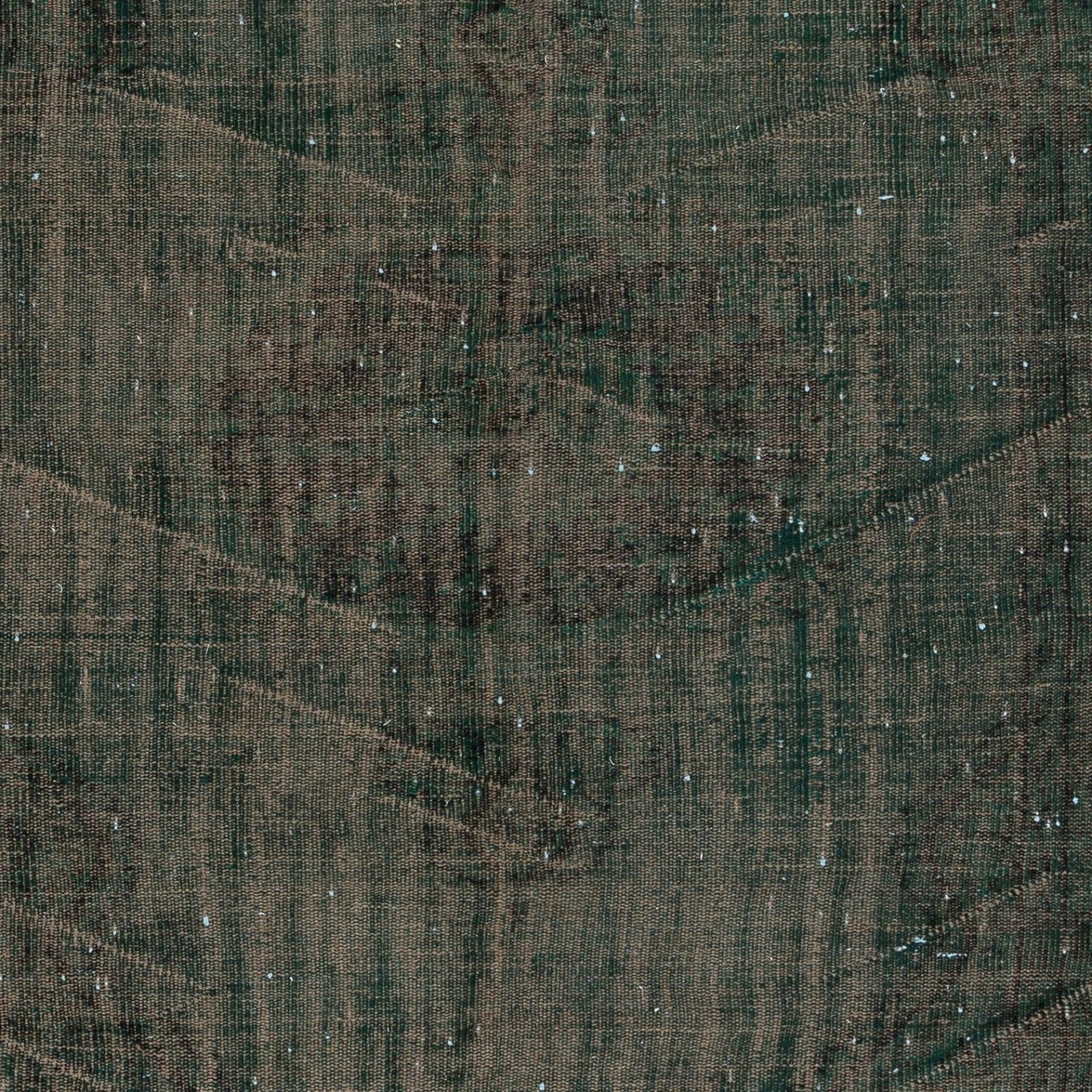 5.3x8.5 Ft Distressed Dark Green Rug, Handmade Turkish Shabby Chic Carpet photo 306.0