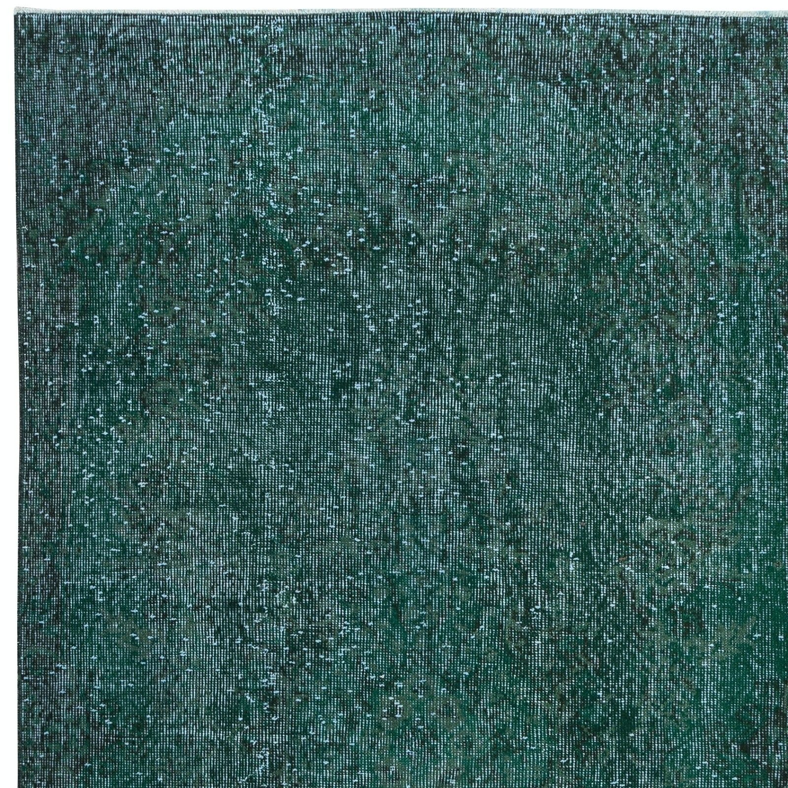 3.8x7 Ft Vintage Green Accent Rug, Handwoven And Handknotted In Turkey photo Textiles