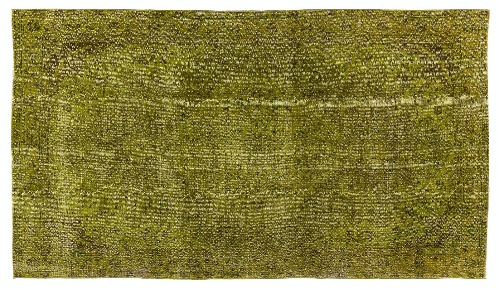 5.3x9.2 Ft Contemporary Handmade 1960s Turkish Rug Redyed In Light Green photo furniture