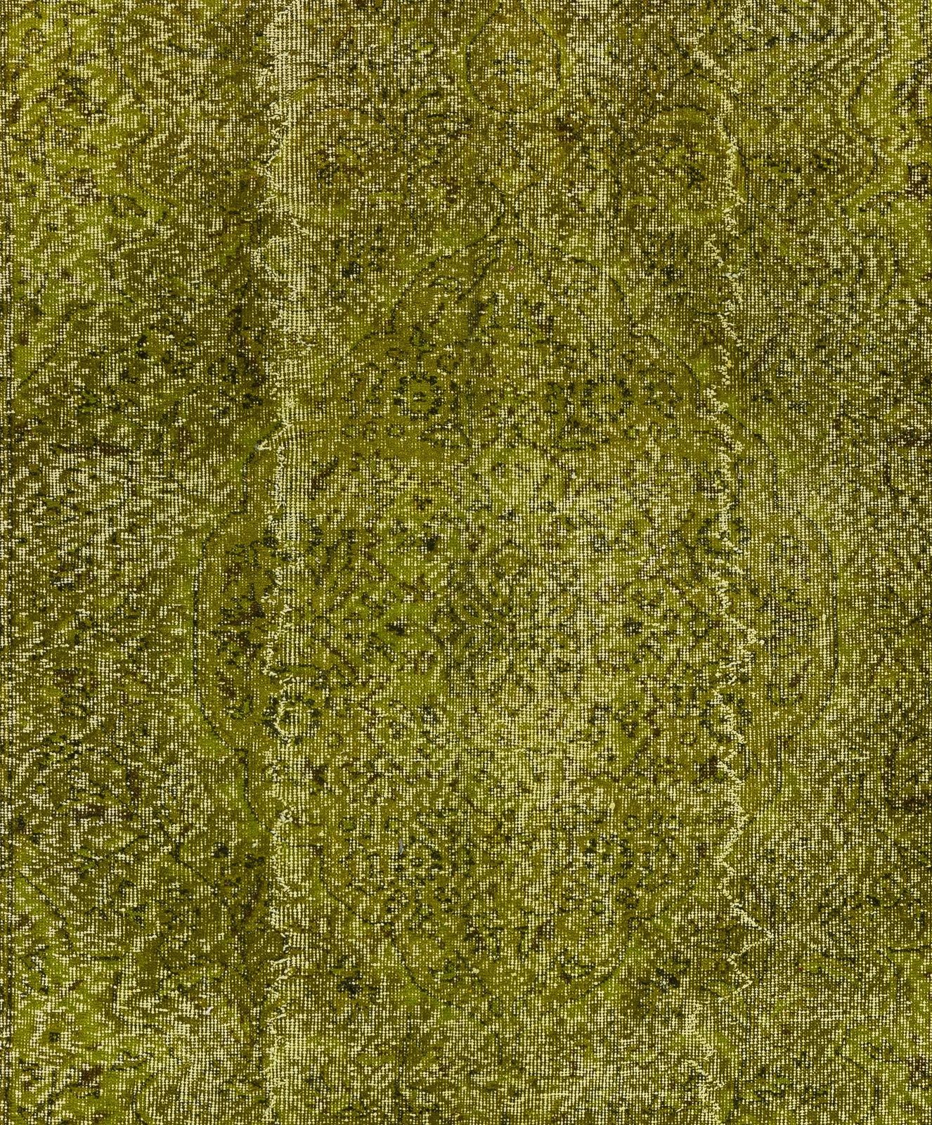 5.3x9.2 Ft Contemporary Handmade 1960s Turkish Rug Redyed In Light Green photo 458.0