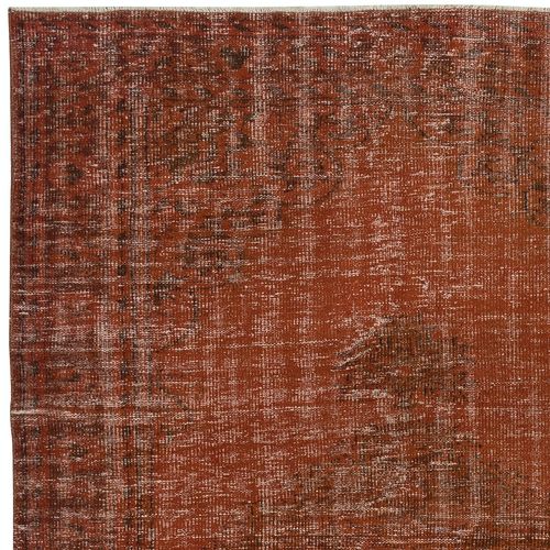 5.7x8.4 Ft Handknotted Turkish Wool Area Rug In Orange. Modern Handmade Wool Rug photo Textiles