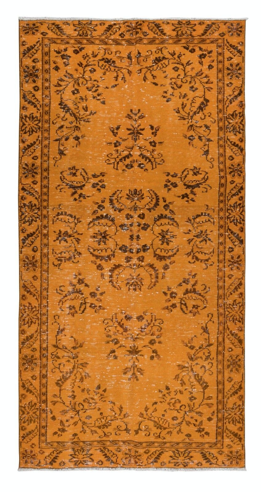 4.5x8.7 Ft Orange Area Rug From Turkey, Hand Knotted Contemporary Carpet