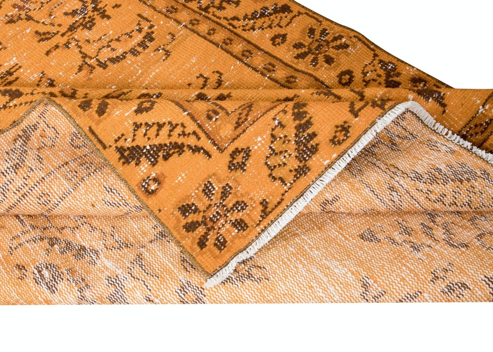 4.5x8.7 Ft Orange Area Rug From Turkey, Hand Knotted Contemporary Carpet photo for sale