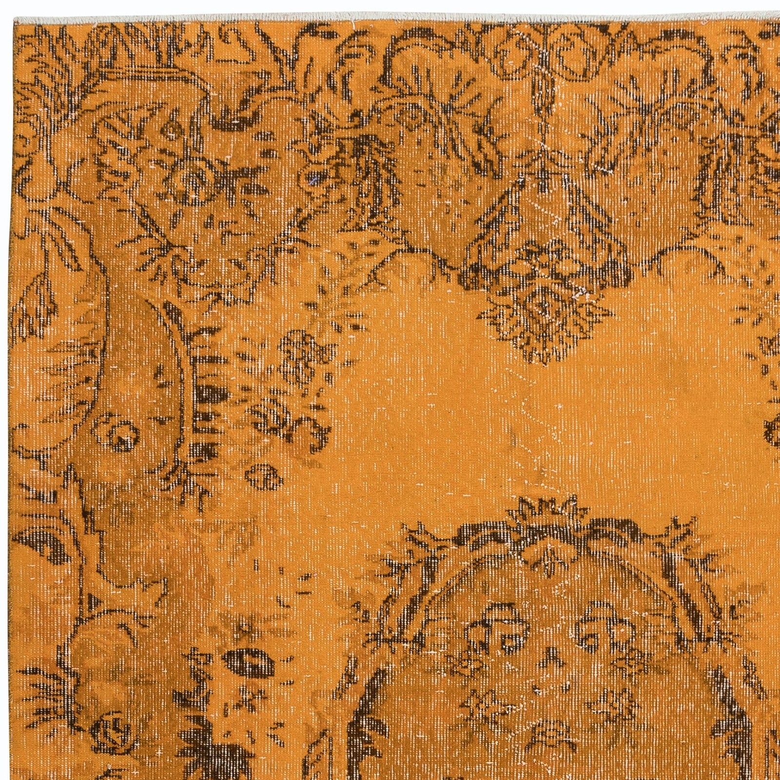 5.2x8.4 Ft French Aubusson Inspired Orange Area Rug, Handknotted In Turkey photo Textiles