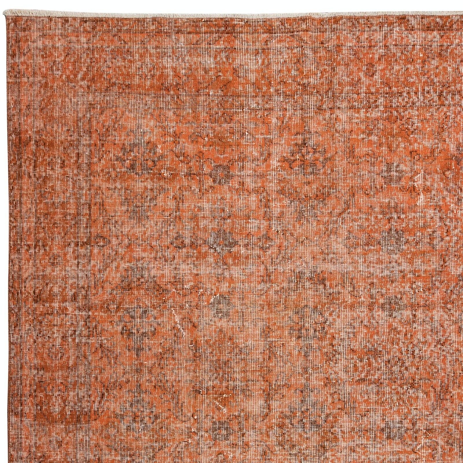5.8x9.5 Ft Orange Over Dyed Handmade Turkish Rug For Modern Home & Office Decor photo Textiles