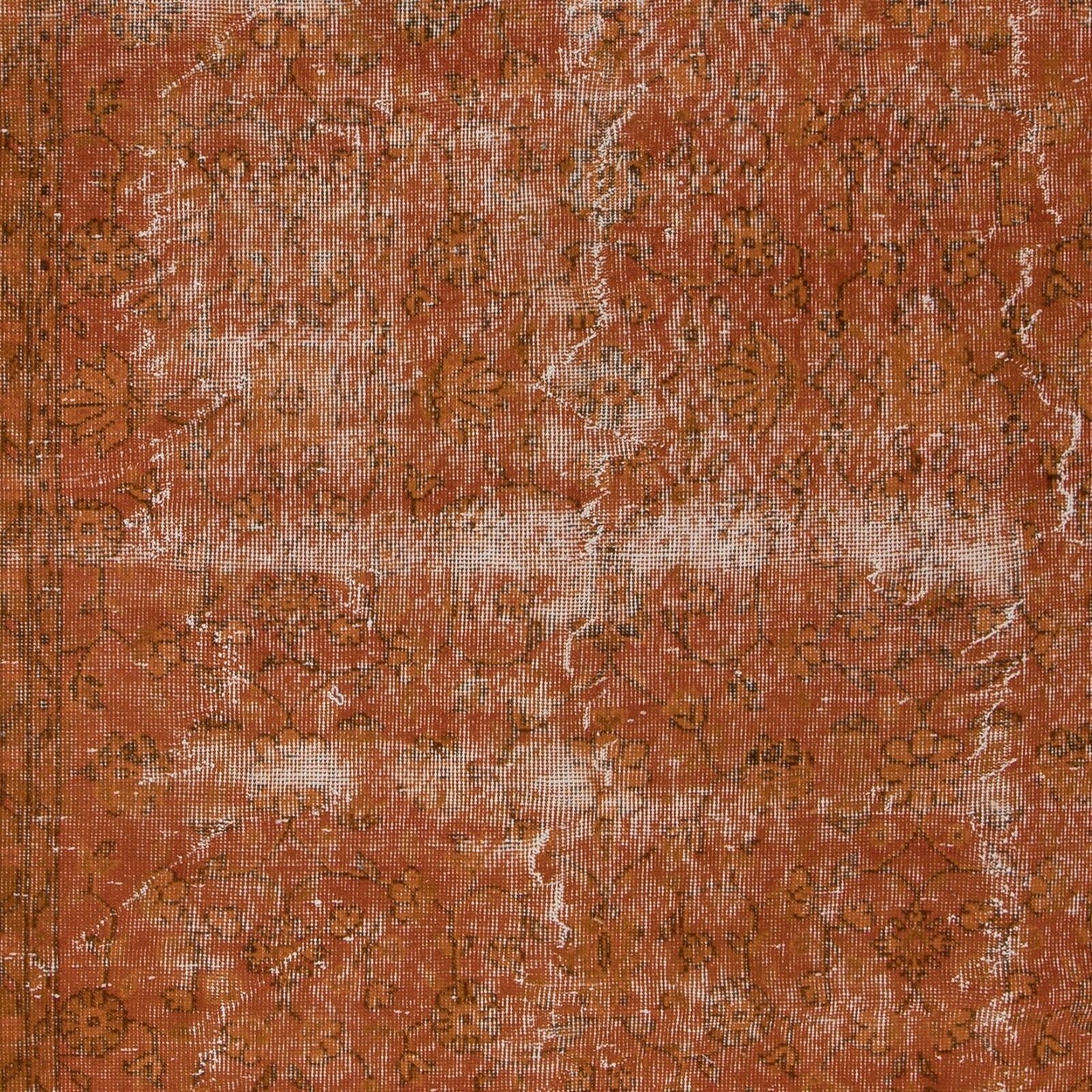 5.8x8.7 Ft Decorative Handmade Turkish Area Rug In Orange With Shabby Chic Style photo 434.0