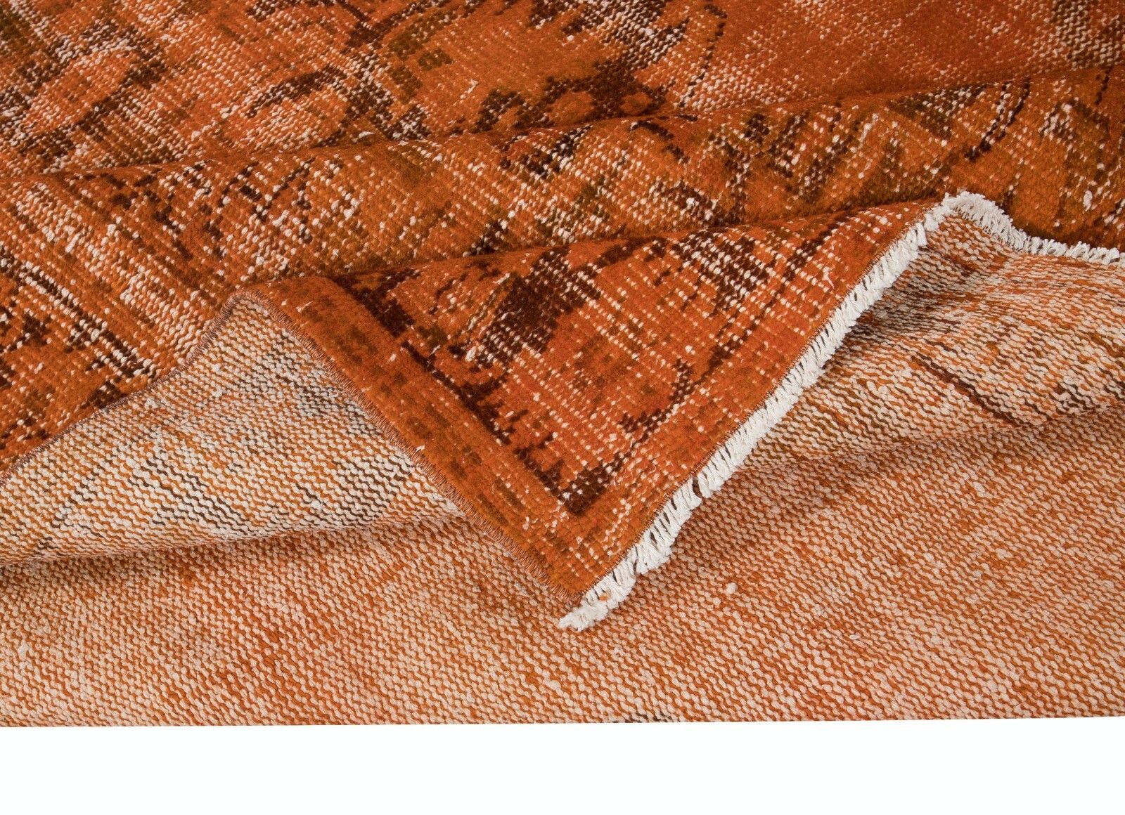 5.8x9.3 Ft Contemporary Living Room Carpet In Orange, Handmade Turkish Area Rug photo for sale