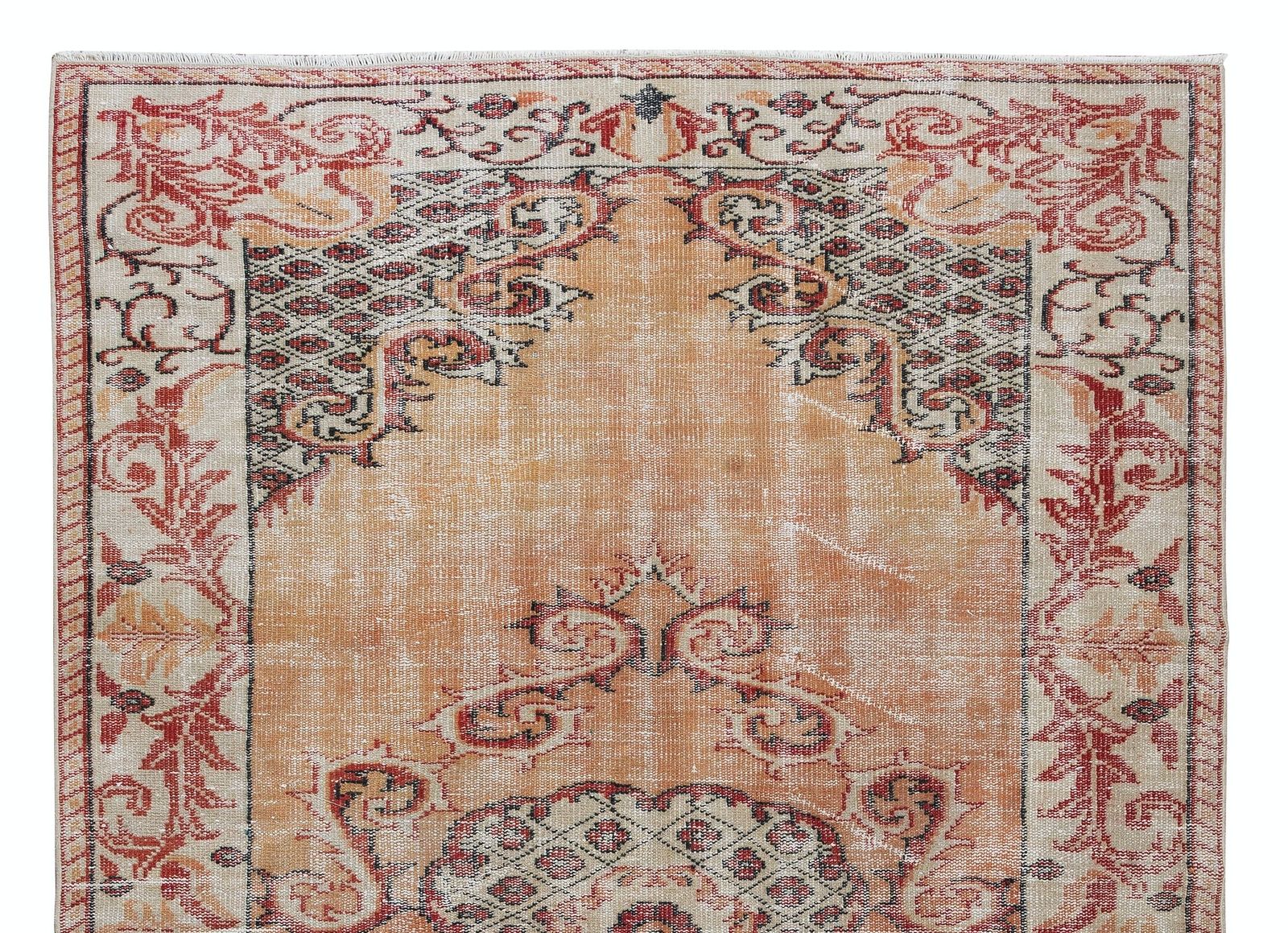 6x9 Ft One Of A Kind Mid Century Rug, Vintage Turkish Carpet photo Textiles