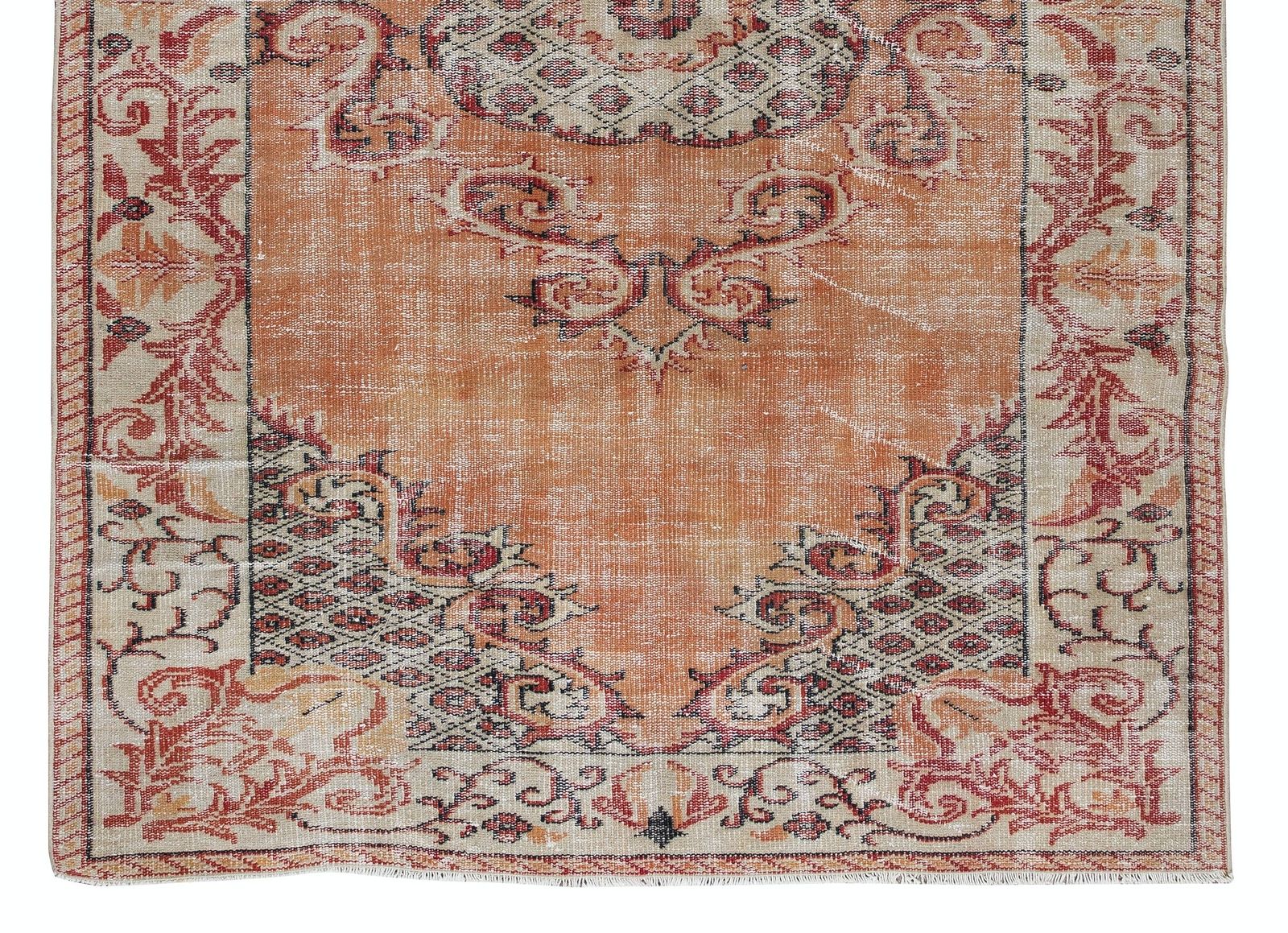 6x9 Ft One Of A Kind Mid Century Rug, Vintage Turkish Carpet photo 649.0