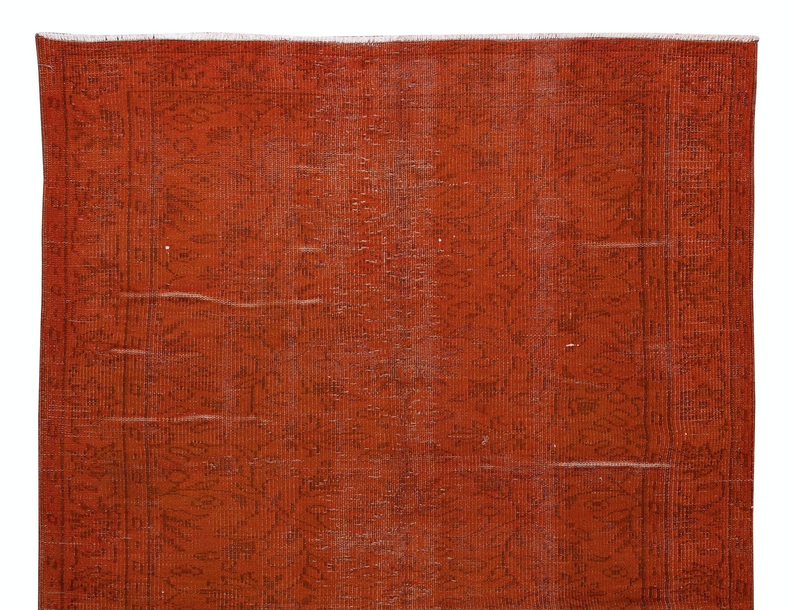 5.2x8.2 Ft Handmade Turkish Rug Over Dyed In Orange For Contemporary Interiors photo Textiles
