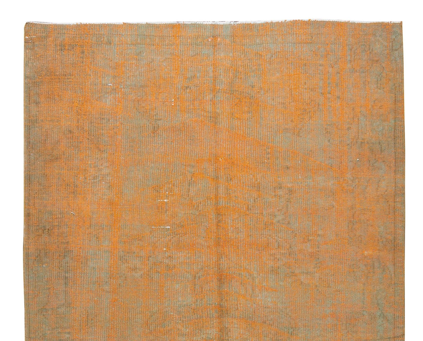 5x8.7 Ft Handmade Anatolian Rug Over Dyed In Orange For Contemporary Interiors photo Textiles