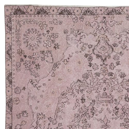 5.7x10.5 Ft Modern Wool Area Rug. Handmade In Turkey. Pink Color Living Room Rug photo Textiles
