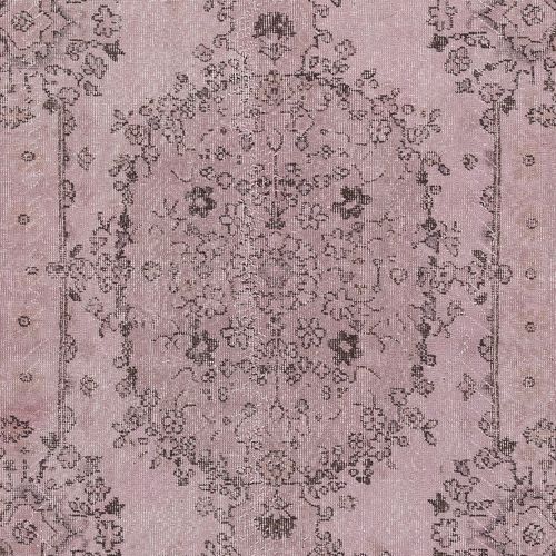 5.7x10.5 Ft Modern Wool Area Rug. Handmade In Turkey. Pink Color Living Room Rug photo 610.0
