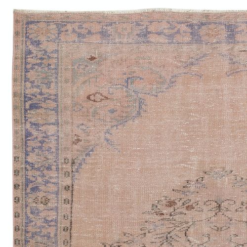 5.8x9.2 Ft Soft Pink Color Anti Bacterial Wool Area Rug. Handknotted Turkish Rug photo Textiles