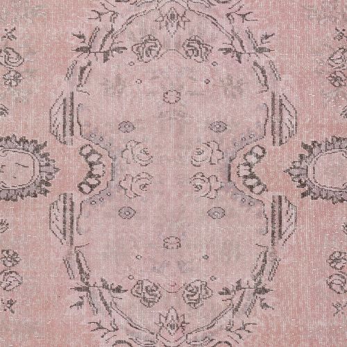 6.2x10 Ft Contemporary Hand Knotted Area Rug. Pink Color Turkish Floor Covering photo 521.0