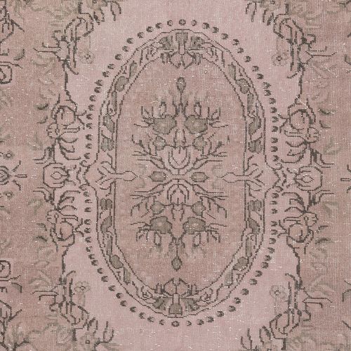 6.3x10 Ft Soft Pink Color Anti Bacterial Wool Area Rug. Hand Knotted Turkish Rug photo 769.0