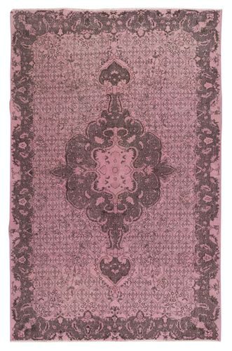 6.5x10 Ft Pink Color Handmade Wool Area Rug From Turkey. Great 4 Modern Interior