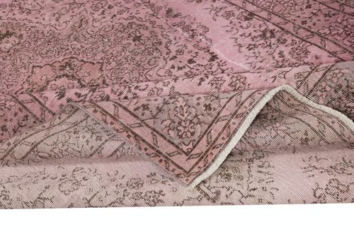 6.2x10.2 Ft Pink Area Rug For Modern Interiors, Hand Knotted In Turkey photo for sale