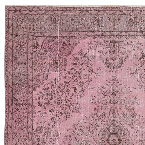 6.2x10.2 Ft Pink Area Rug For Modern Interiors, Hand Knotted In Turkey photo Textiles