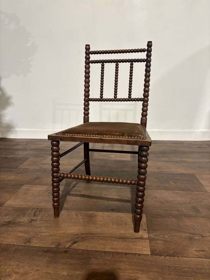 Victorian Mahogany Bobbin Leg Child's Chair photo vintage