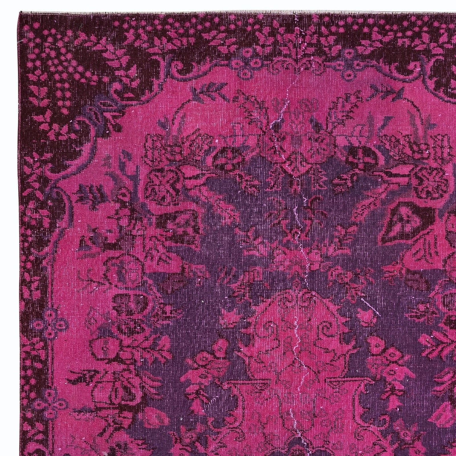 5.3x8.7 Ft Modern Handmade Turkish Area Rug In Pink, Violet Purple & Brown photo Textiles