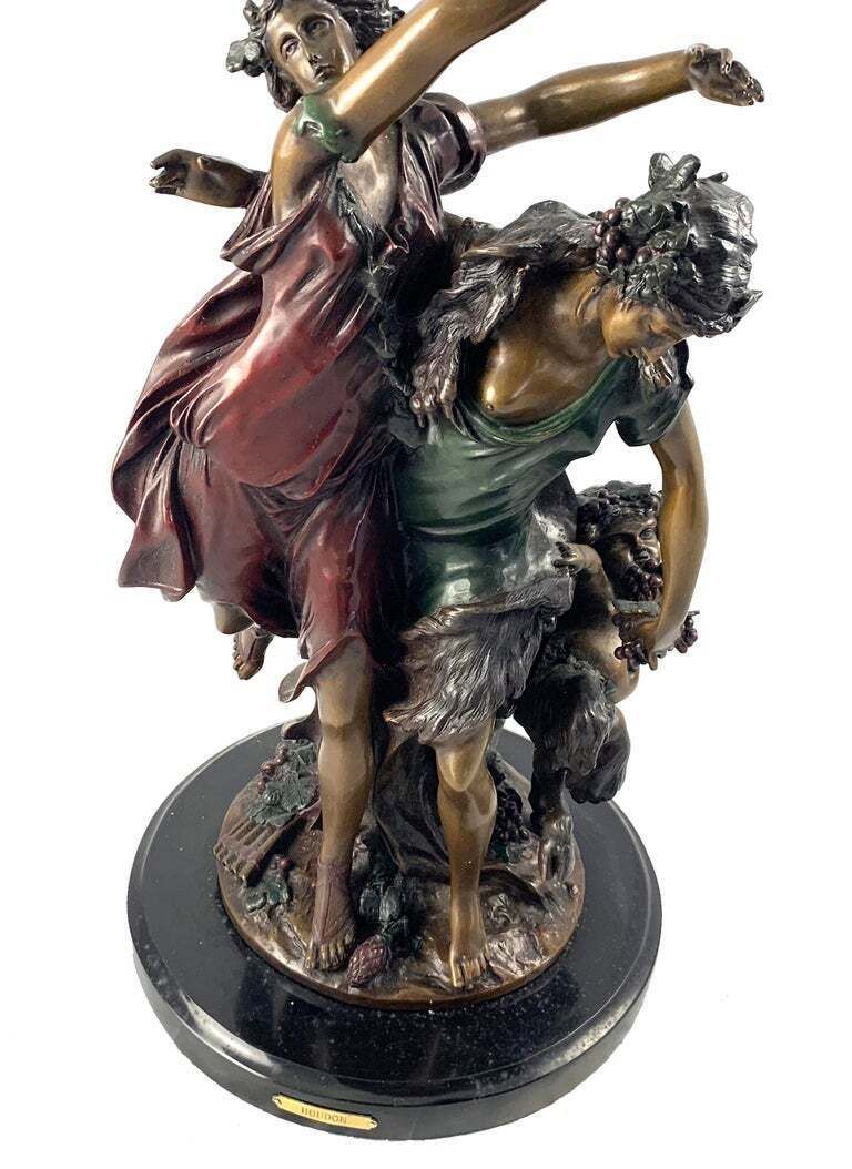 20th Century Large French Bronze Featuring Dancing Figures With Tambourine photo furniture