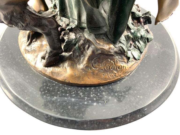 20th Century Large French Bronze Featuring Dancing Figures With Tambourine photo 2818.0