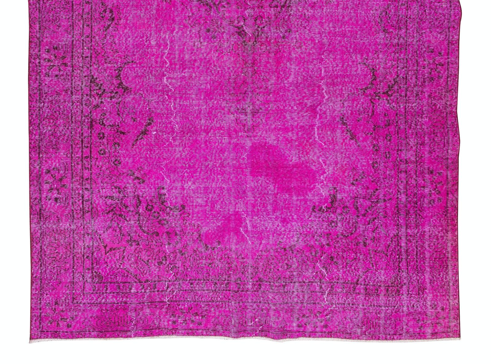 6.4x10.2 Ft Anatolian Handmade Rug Over Dyed In Fuchsia Pink 4 Modern Interiors photo 558.0