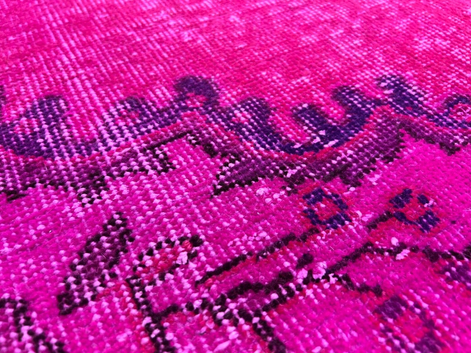 6.5x10.5 Ft Modern Handmade Turkish Area Rug In Fuchsia Pink, Living Room Carpet photo Textiles
