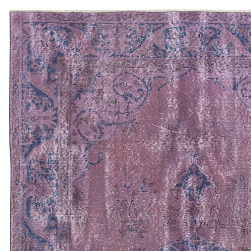 5.6x8.8 Ft Purple Color Handmade Turkish Area Rug For Modern Interiors photo Textiles