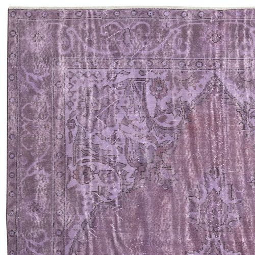 6x9.8 Ft Purple Area Rug For Modern Interiors, Hand Knotted In Turkey photo Textiles