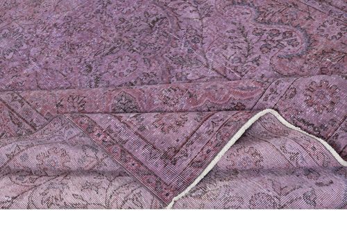 7.5x12.2 Ft Modern Wool Area Rug, Hand Made In Turkey, Purple Large Carpet photo for sale