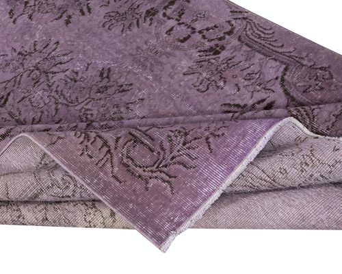 5.4x8.6 Ft Purple Area Rug For Modern Interiors, Hand Knotted In Turkey photo for sale