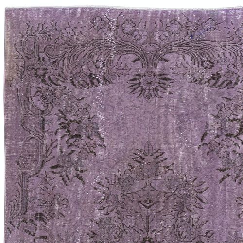 5.4x8.6 Ft Purple Area Rug For Modern Interiors, Hand Knotted In Turkey photo Textiles