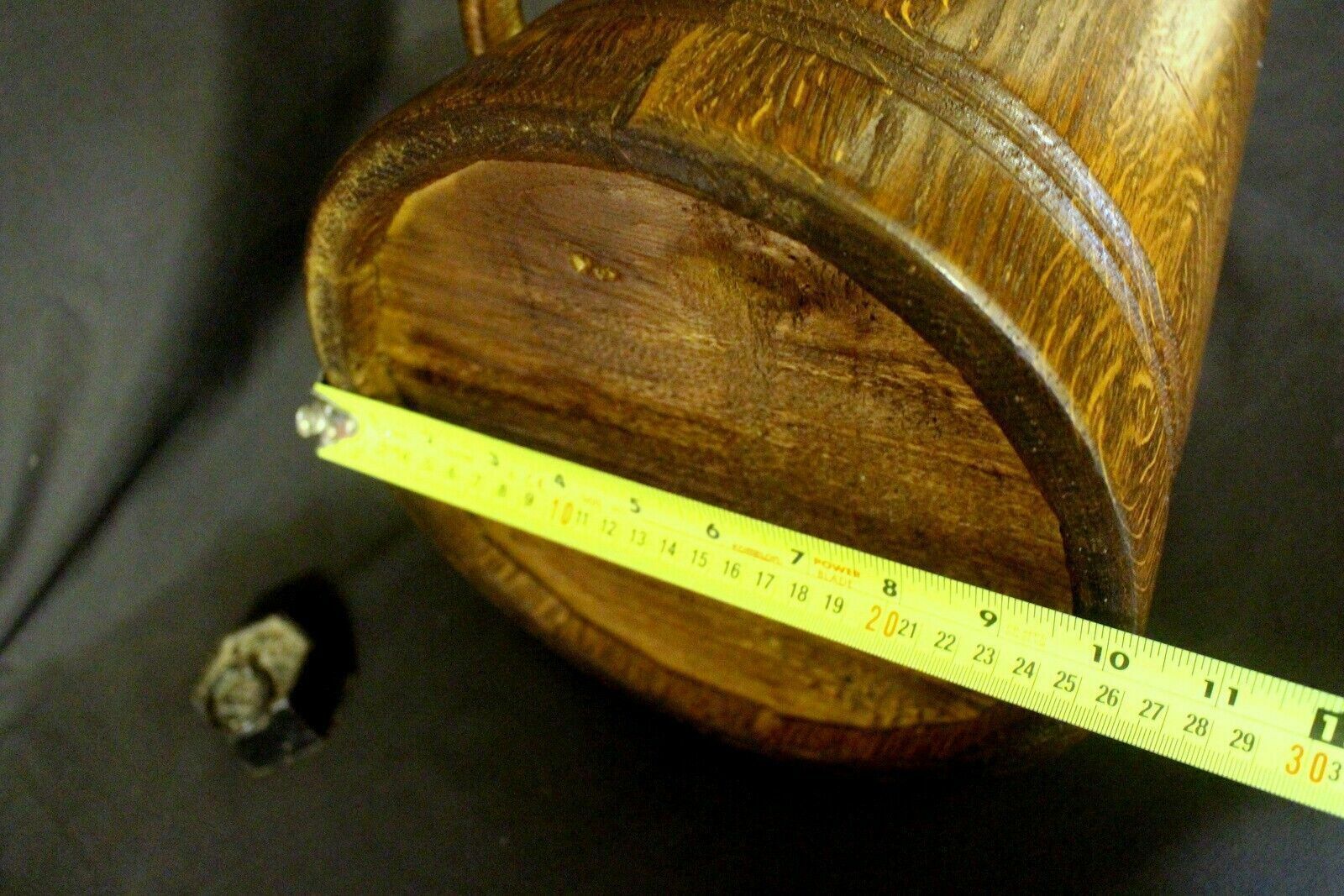 photo furniture Antique Scandinavian Oak Umbrella Stick Holder Large Wooden Jug