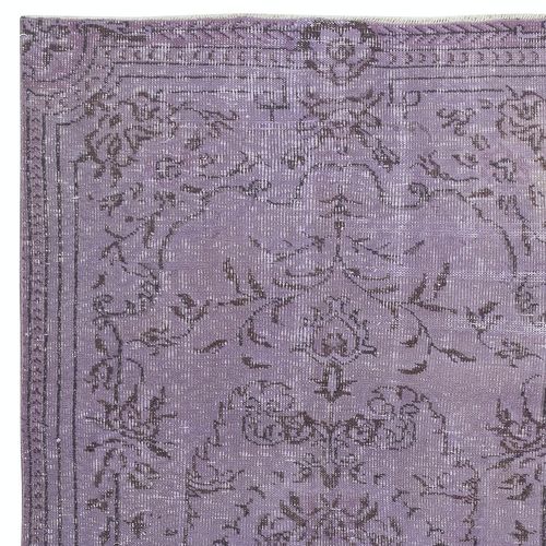 4.6x9 Ft Mauve Purple Color Area Rug, Home Decor Handmade Turkish Floor Rug photo Textiles