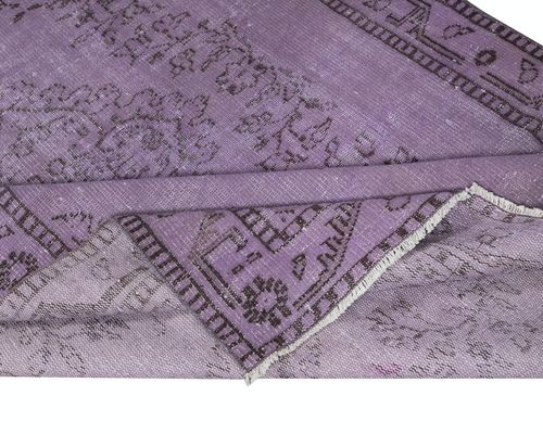 5.4x8.7 Ft Modern Anti Bacterial Area Rug In Purple, Hand Made In Turkey photo for sale