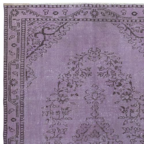 5.4x8.7 Ft Modern Anti Bacterial Area Rug In Purple, Hand Made In Turkey photo Textiles