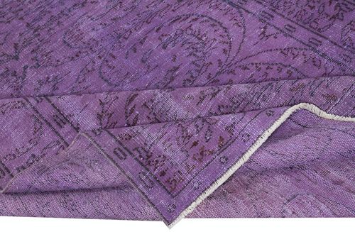 6x9.4 Ft Modern Purple Color Rug, Handmade Turkish Rug, Bohemian Home Decor photo for sale