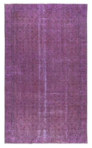 5.3x8.8 Ft Lilac Purple Color Handmade Area Rug From Turkey, Living Room Carpet