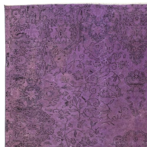 7x9.4 Ft Modern Handmade Floor Rug In Purple Color, Handmade Turkish Carpet photo Textiles