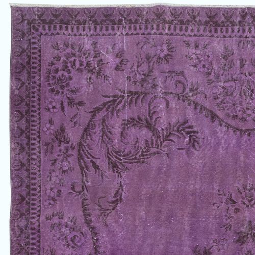 7x10.5 Ft Modern Purple Color Rug, Handmade Turkish Carpet, Bohemian Home Decor photo Textiles