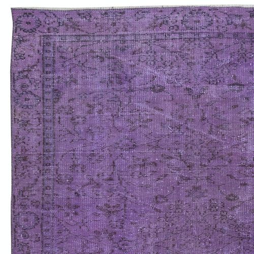 5.2x8.4 Ft Handmade Anti Bacterial Area Rug, Purple Color Handmade Turkish Rug photo Textiles