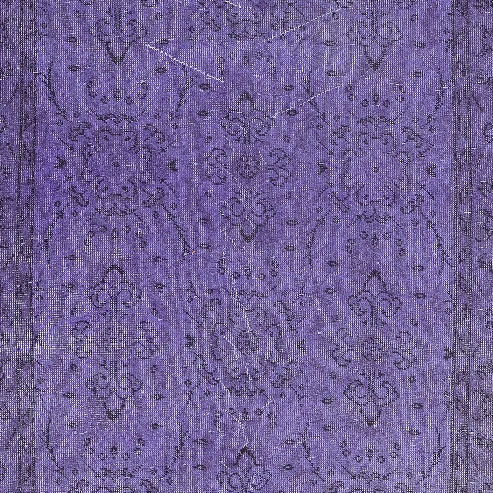 3.8x6.7 Ft Contemporary Handmade Turkish Low Pile Twitch Purple Small Rug photo 258.0