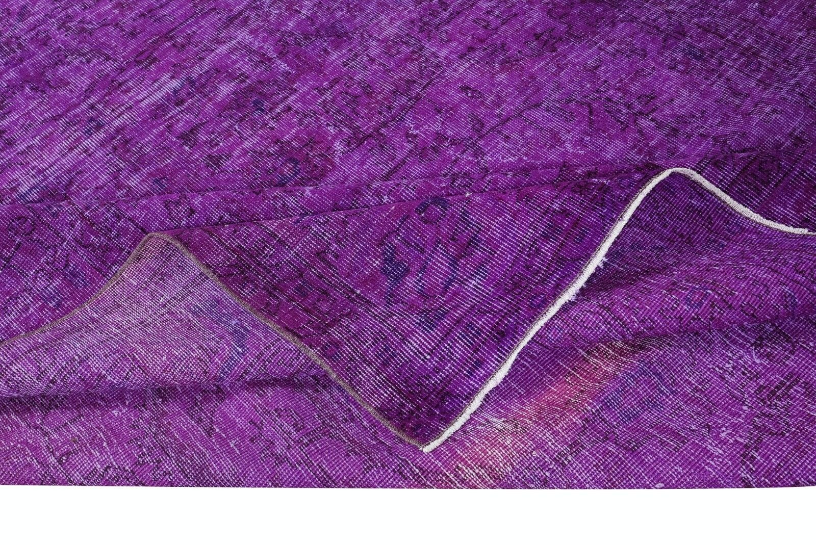 7x10.2 Ft Unique Handknotted Modern Large Rug In Purple. Turkish Bohem Carpet photo for sale