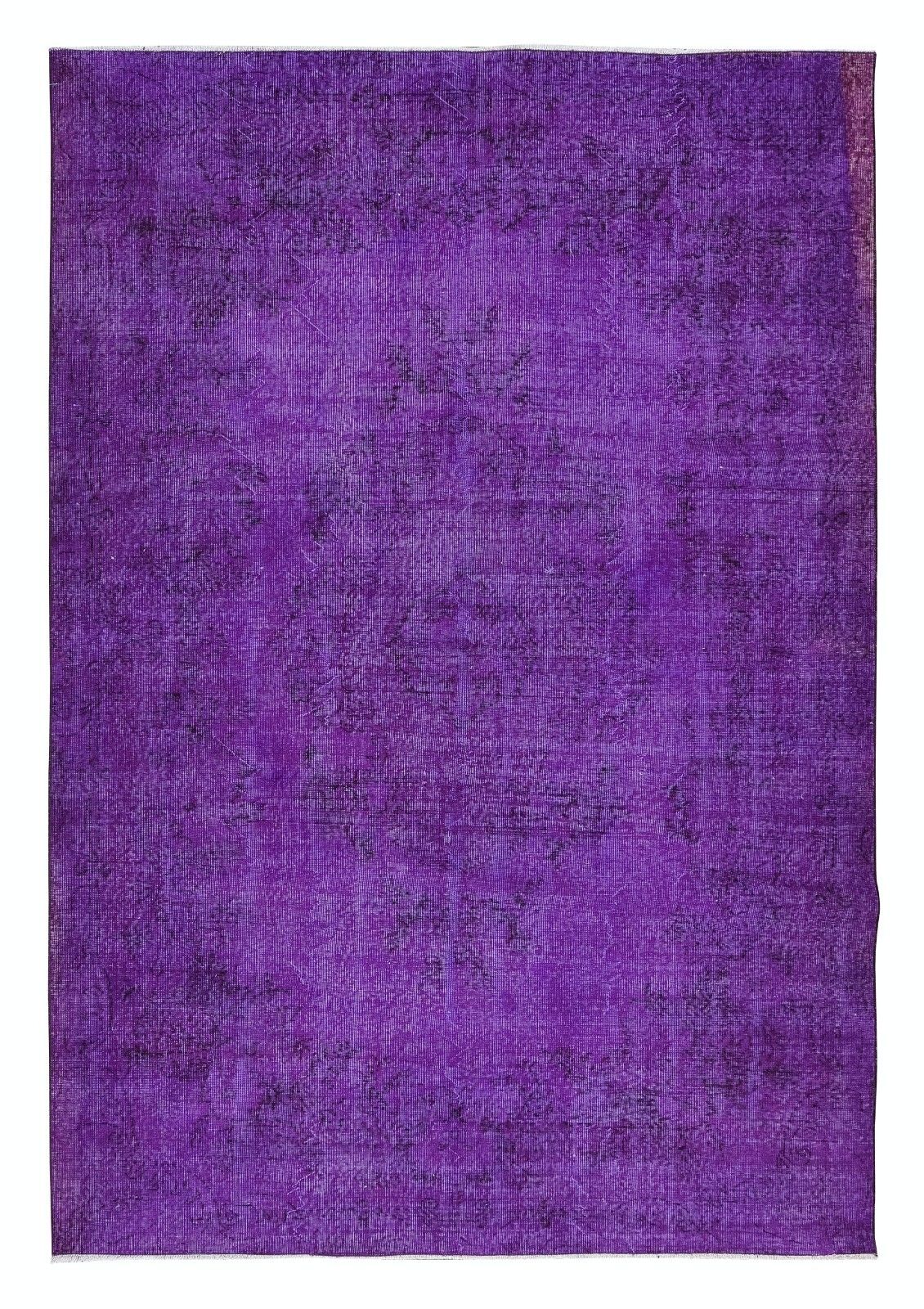 6.7x10 Ft Handmade Turkish Rug, Modern Violet Purple Carpet, Bohemian Home Decor