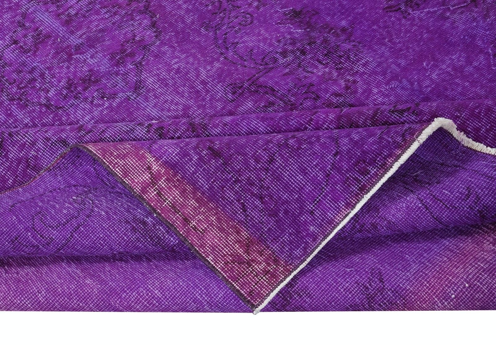 6.7x10 Ft Handmade Turkish Rug, Modern Violet Purple Carpet, Bohemian Home Decor photo for sale