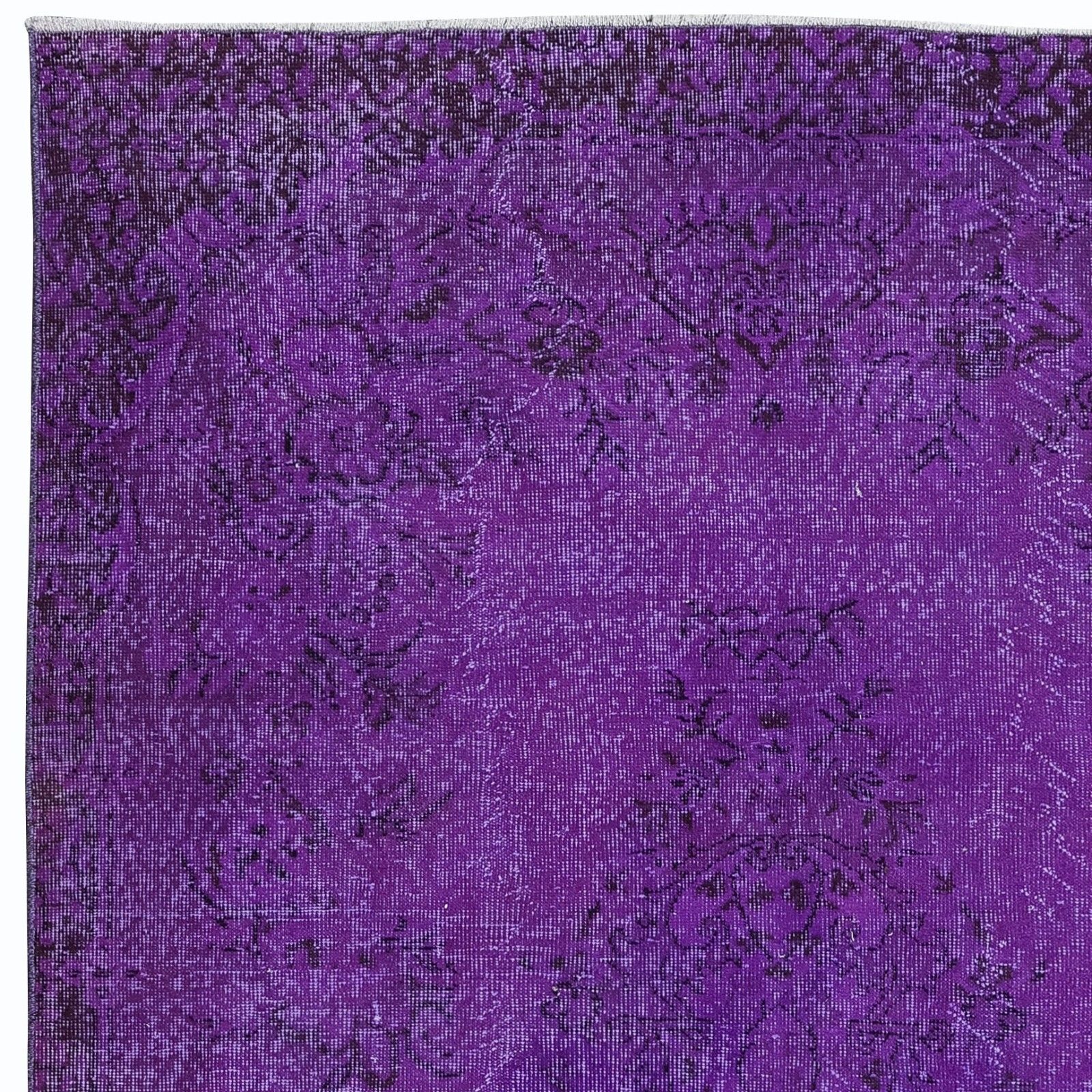 5.3x9 Ft Modern Violet Purple Carpet, Handmade Turkish Rug, Bohemian Home Decor photo Textiles